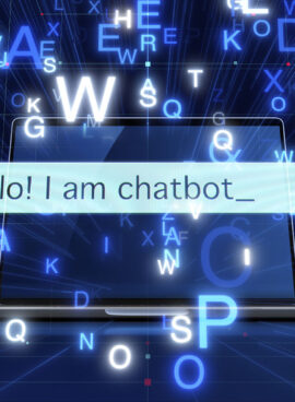 Chatbot text on futuristic artificial neural network