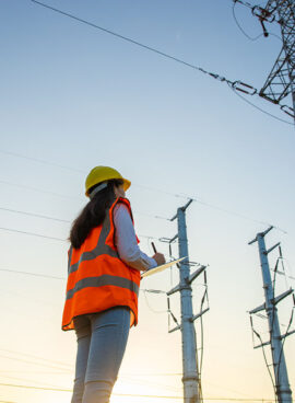 Women electrical engineer working